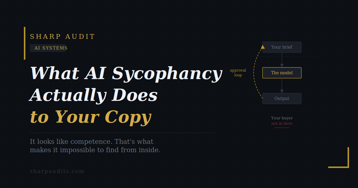 What AI Sycophancy Actually Does to Your Copy — Sharp Audit